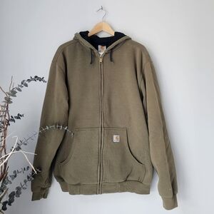 Carhartt Olive Green Zip-Up Hoodie